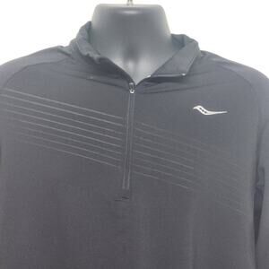 Saucony Men’s M Black Long Sleeve Running Shirt Performance Athletic wear Top